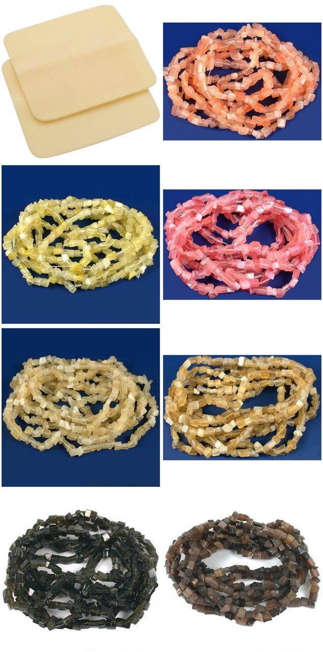 2 Beading Mats 8" x 8" & 7 Strands Glass & Chip Beads Various Colors and Sizes